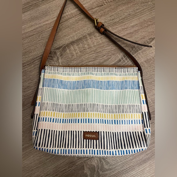 Fossil white striped crossbody bags - Picture 2 of 5